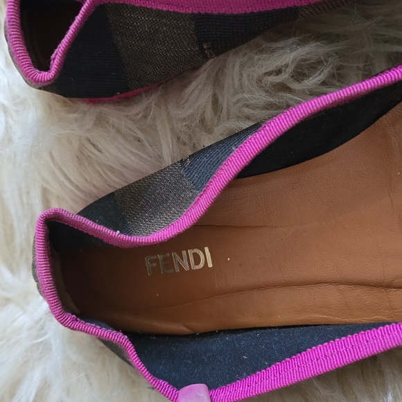 Fendi Pequin Striped Canvas Espadrille Flat, Pink - Picture 4 of 8